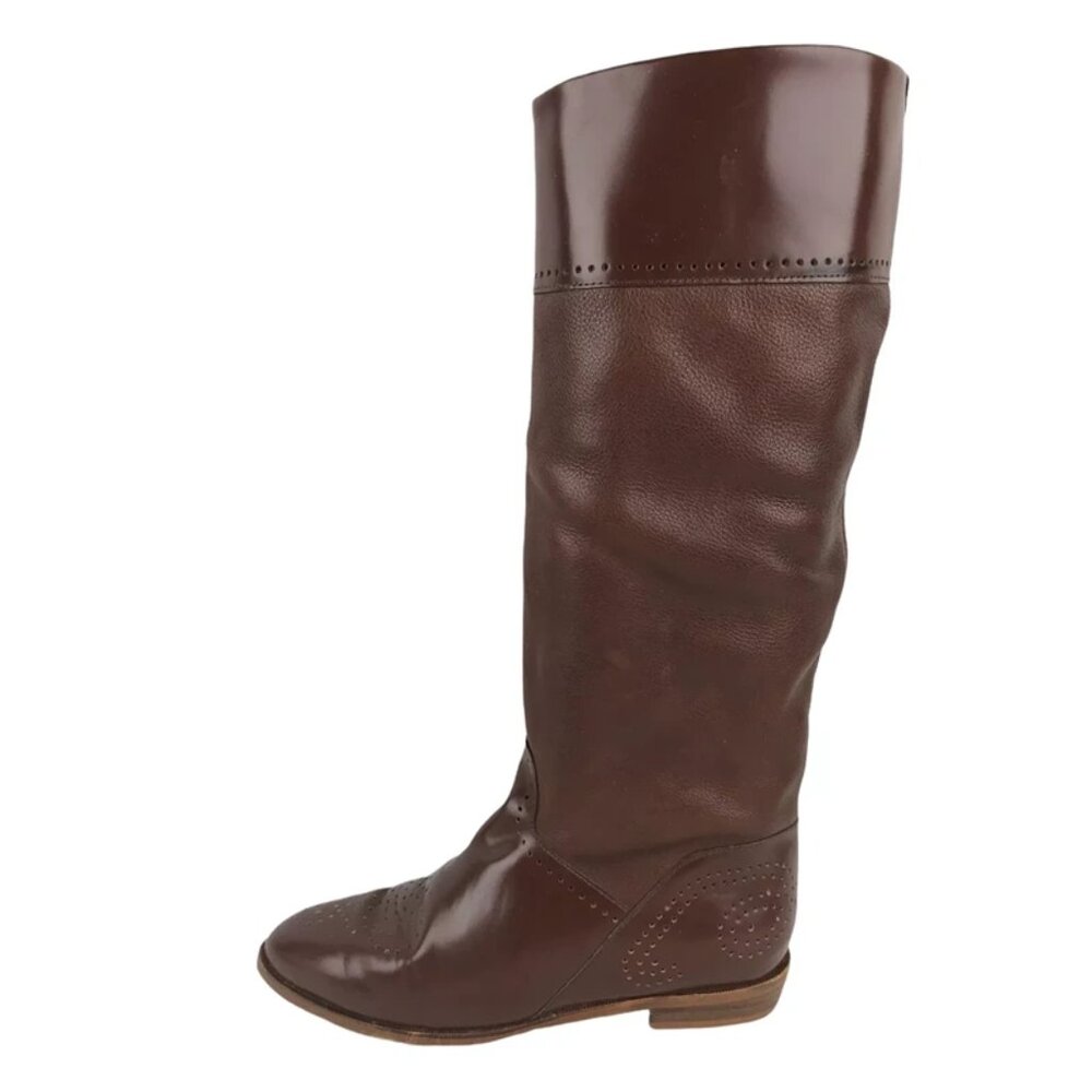 Maine Woods Womens Whip Brown Knee High Almond Toe Western Boots Size Us 7‎ - Picture 2 of 9